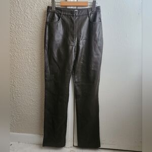 NWOT OAK & FORT- Straight Fit Vegan Leather Pant